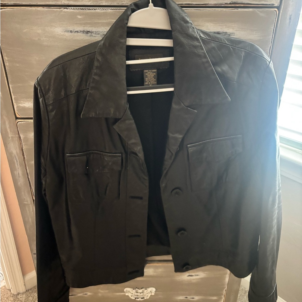 Banana Republic Dark Leather Jacket